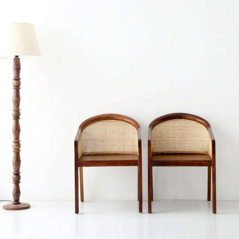 빈티지 원목 라탄의자 카페 인테리어 식탁 의자