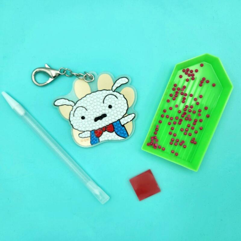 POOM | DIY키링형 짱구 보석십자수 6X6cm 흰둥이