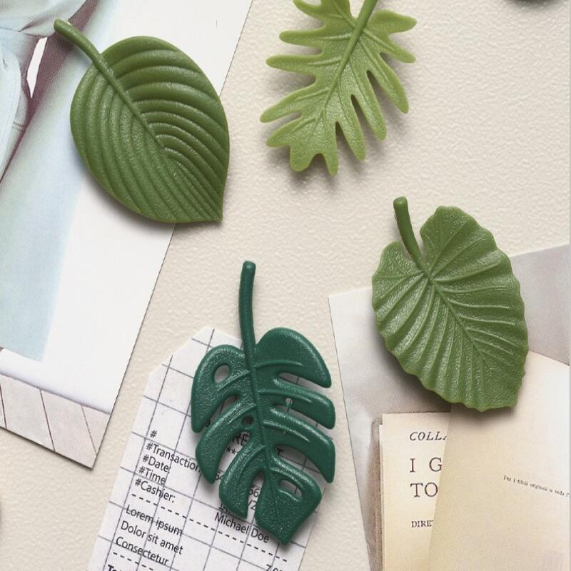 열대 몬스테라 잎 모양4개 세트 냉장고 마그넷 자석