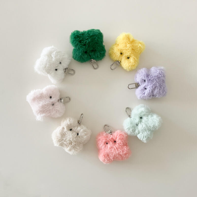 행운의 클로버 털 키링