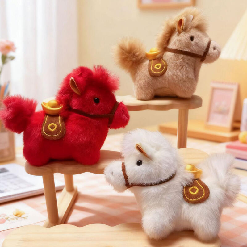 붉은말의해 말띠 조랑말 안장 인형 행운키링