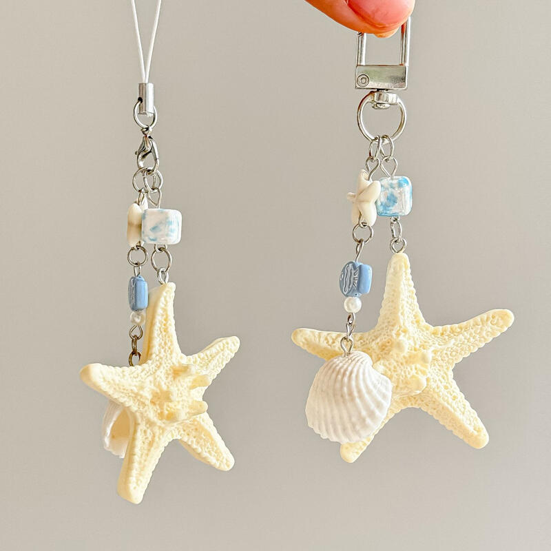 라넬즈 불가사리 조개 휴대폰 줄 스트랩 키링