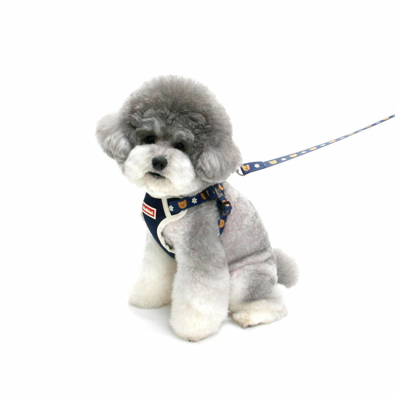 DOT FLOWER BEAR MESH HARNESS-NAVY(메쉬하네스)