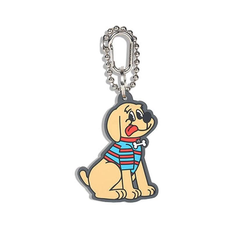 Country Dog Rubber Key Ring Beige