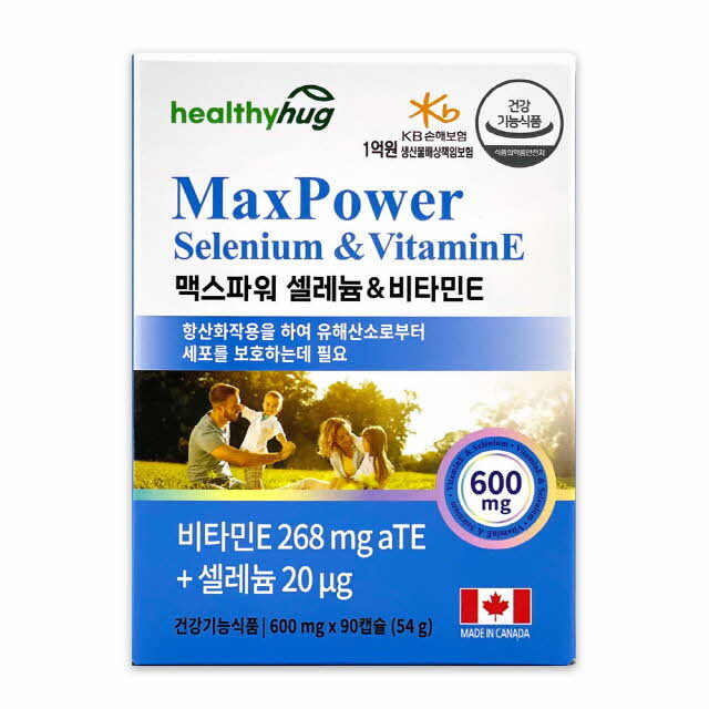 아트박스/아도라하우스 헬씨허그 맥스파워 셀레늄&비타민E 600mg 90캡슐
