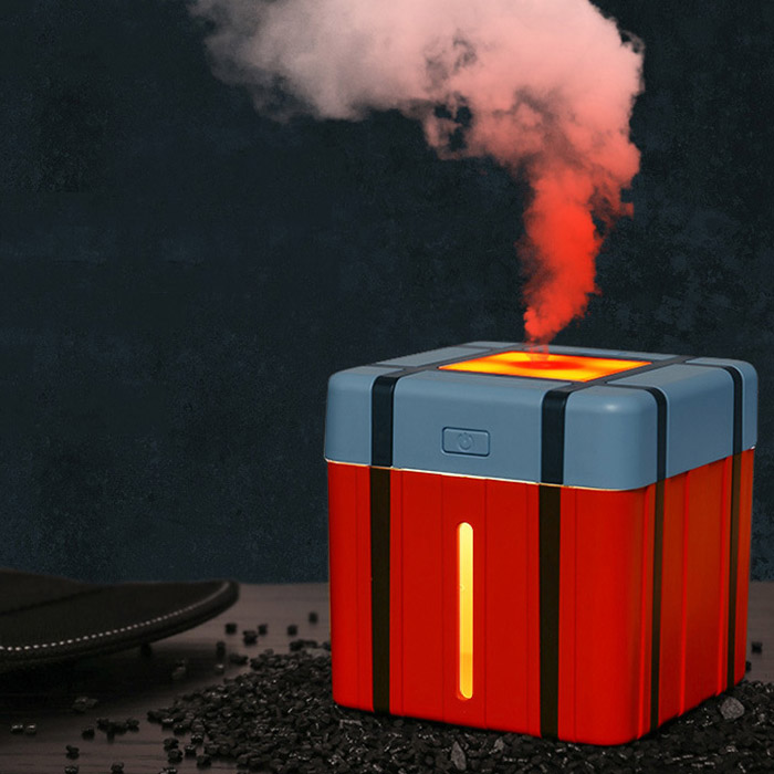 미니 박스 보급상자 USB 충전식 무선 무드등 가습기 0002