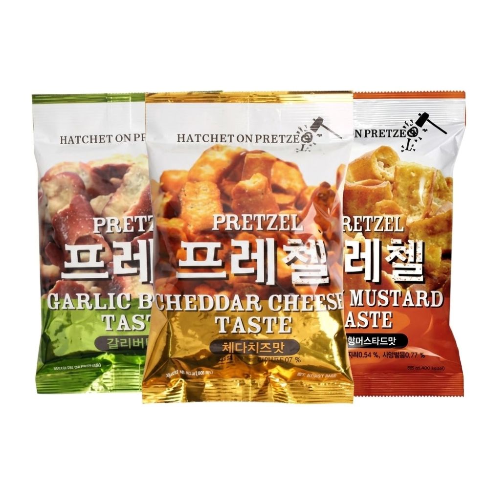 아트박스/모어바이 프레첼 3종(체다치즈5+갈릭5+허니5) / 맥주안주 과자