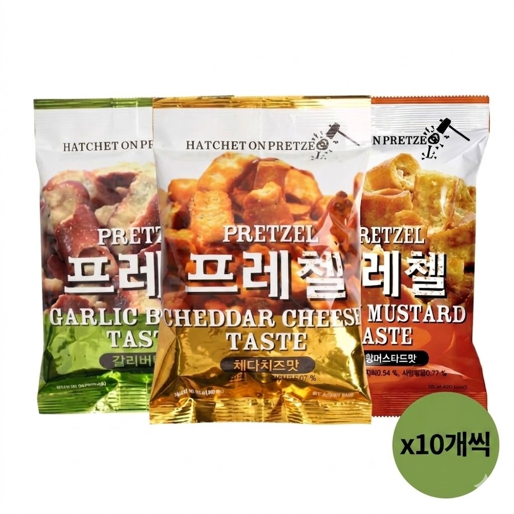 아트박스/모어바이 프레첼 3종(체다치즈10+갈릭10+허니10) / 맥주안주 과자