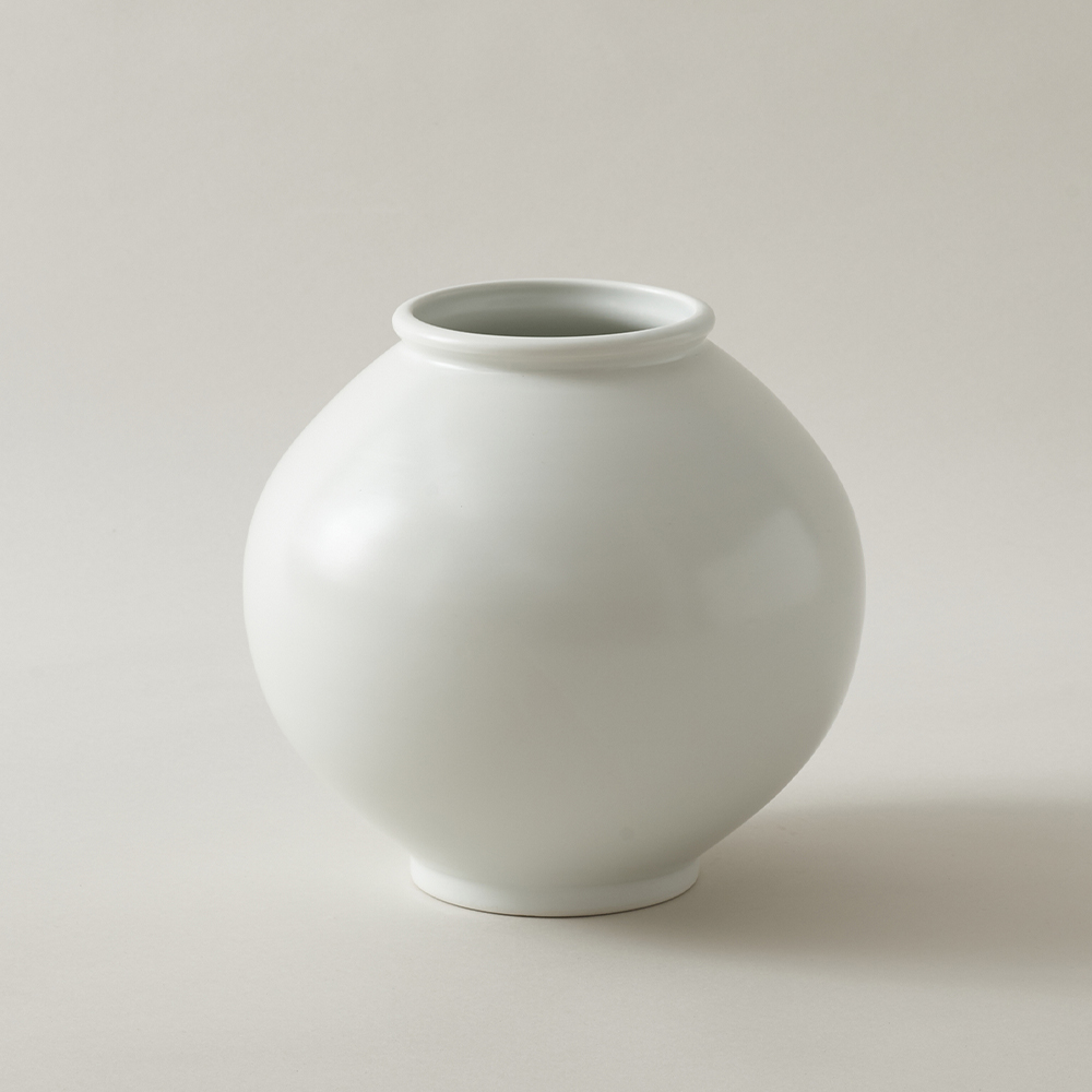 태광 박수재 작가 도자기 달항아리 2호 화병 23cm 0004