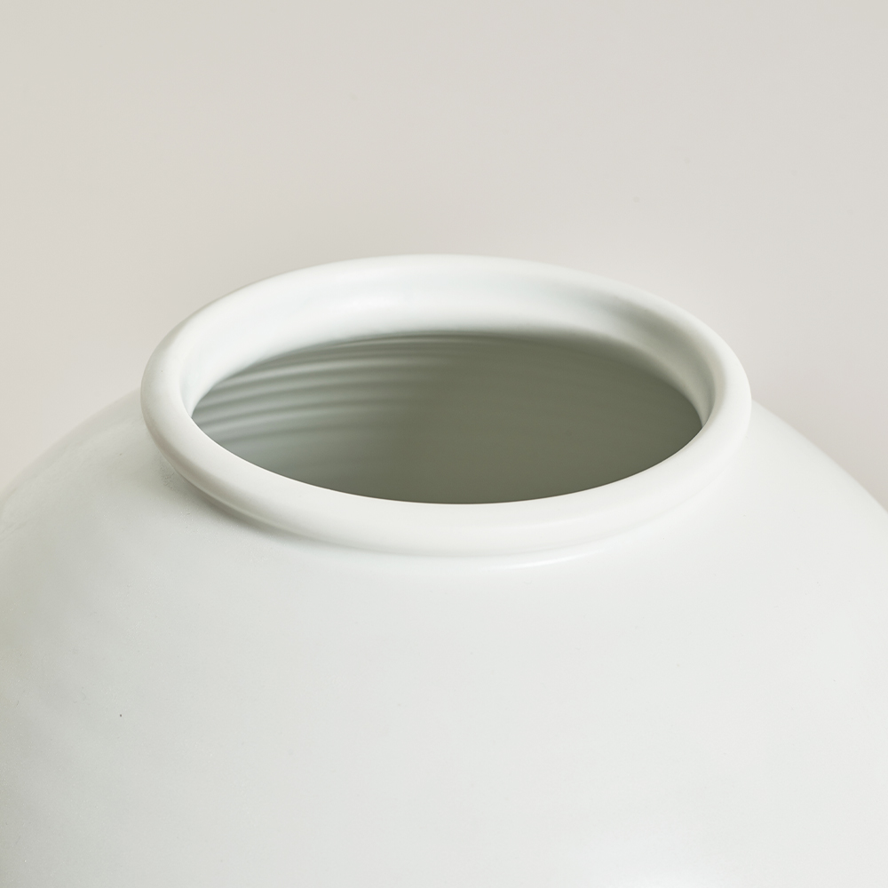 태광 박수재 작가 도자기 달항아리 2호 화병 23cm 0005