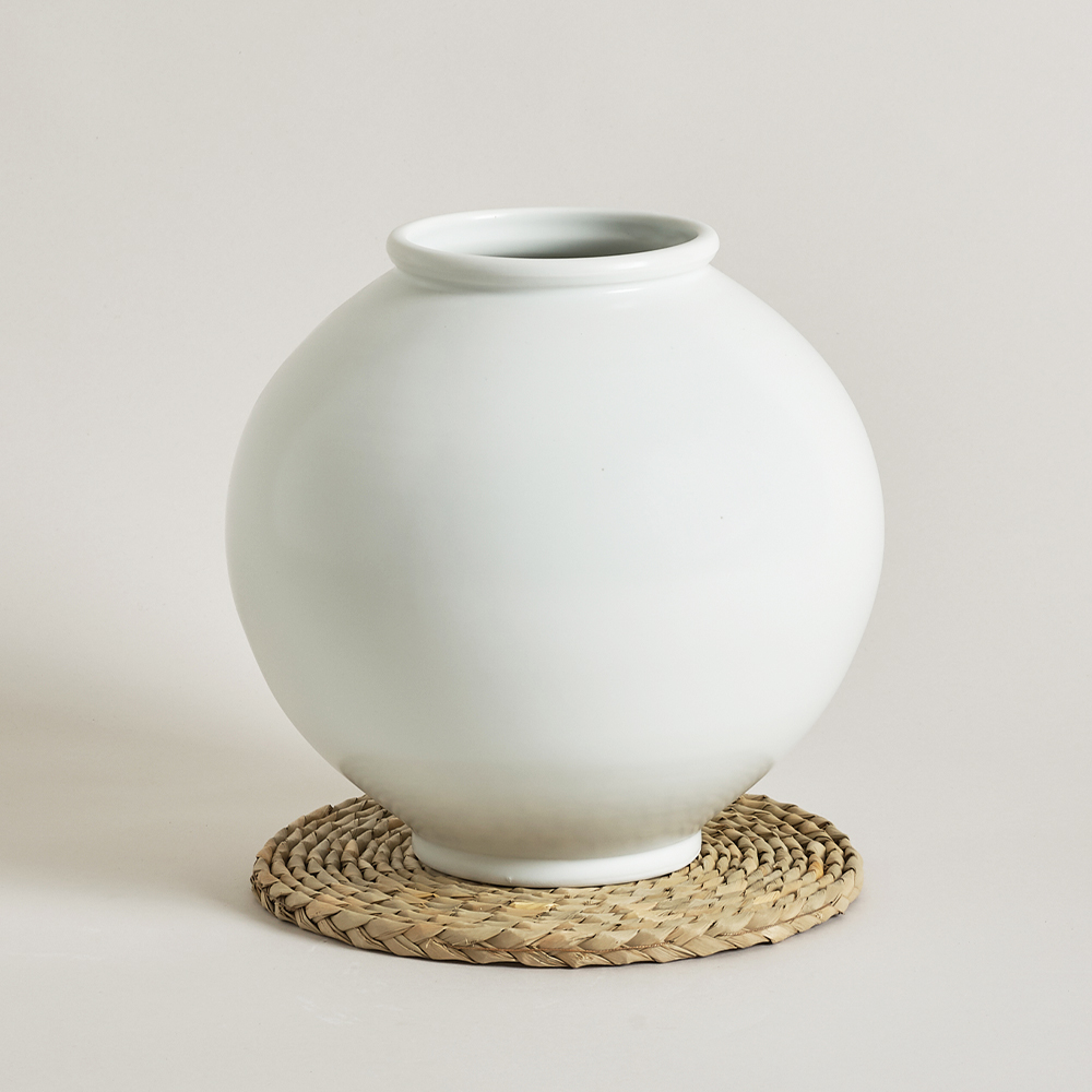 태광 박수재 작가 도자기 달항아리 2호 화병 23cm 0006