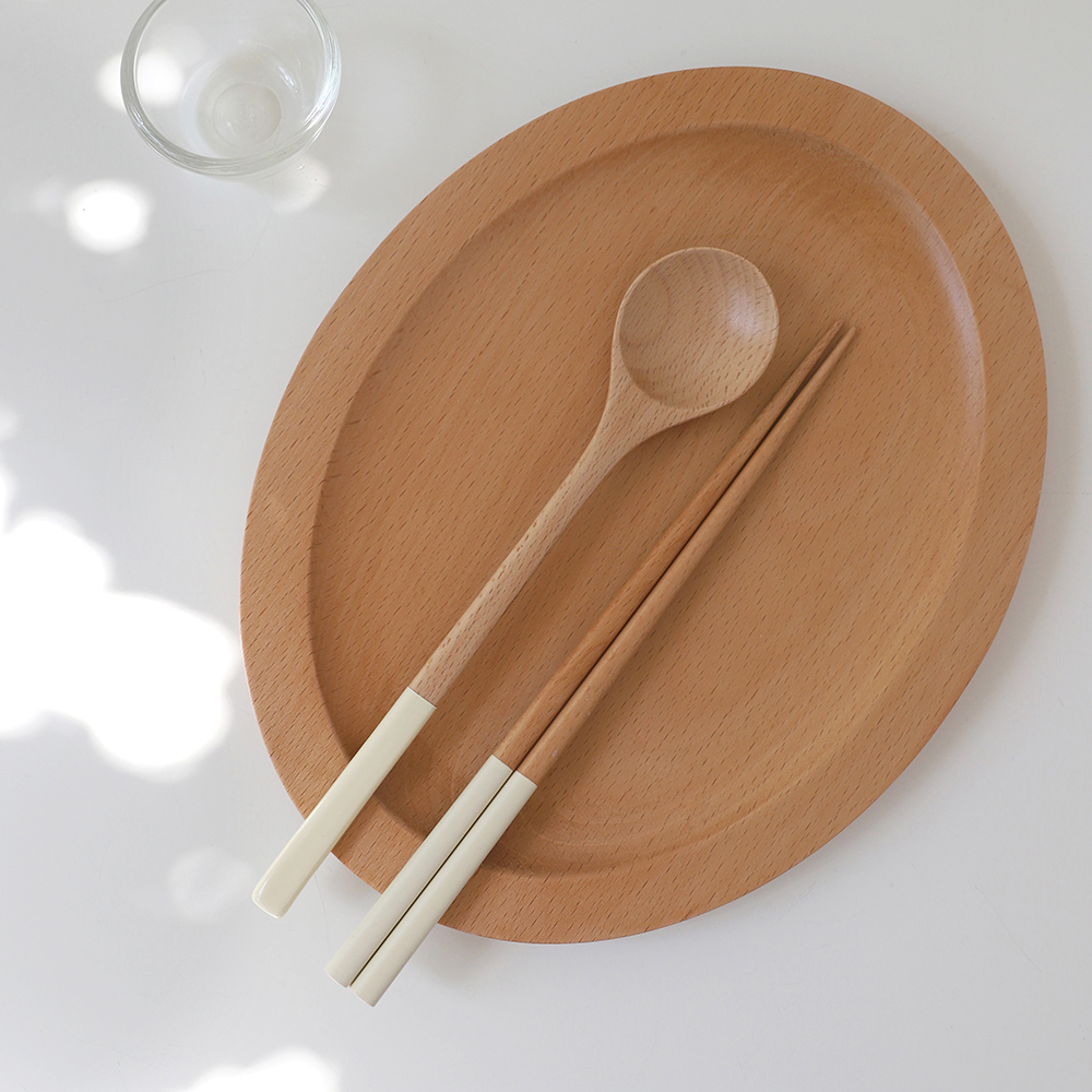 비치우드 컬러 수저세트 머스타드 0004