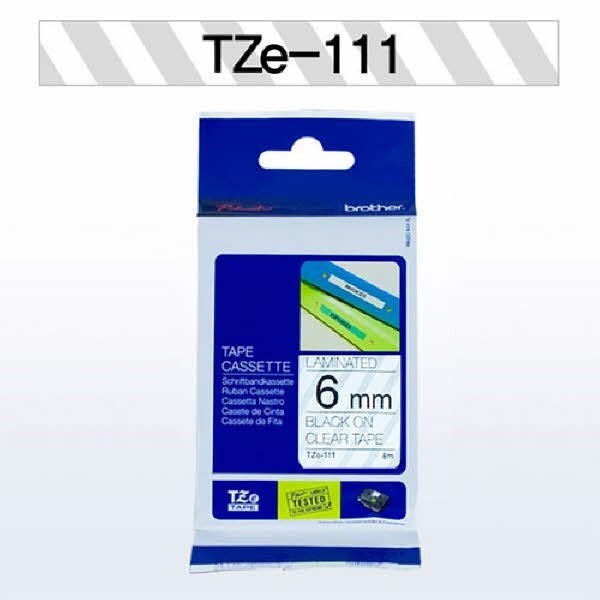 오피스큐 브라더 테이프카트리지 TZ111 6mm Clear Black