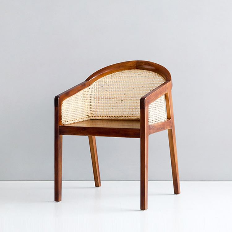 빈티지 원목 라탄의자 카페 인테리어 식탁 의자 0004