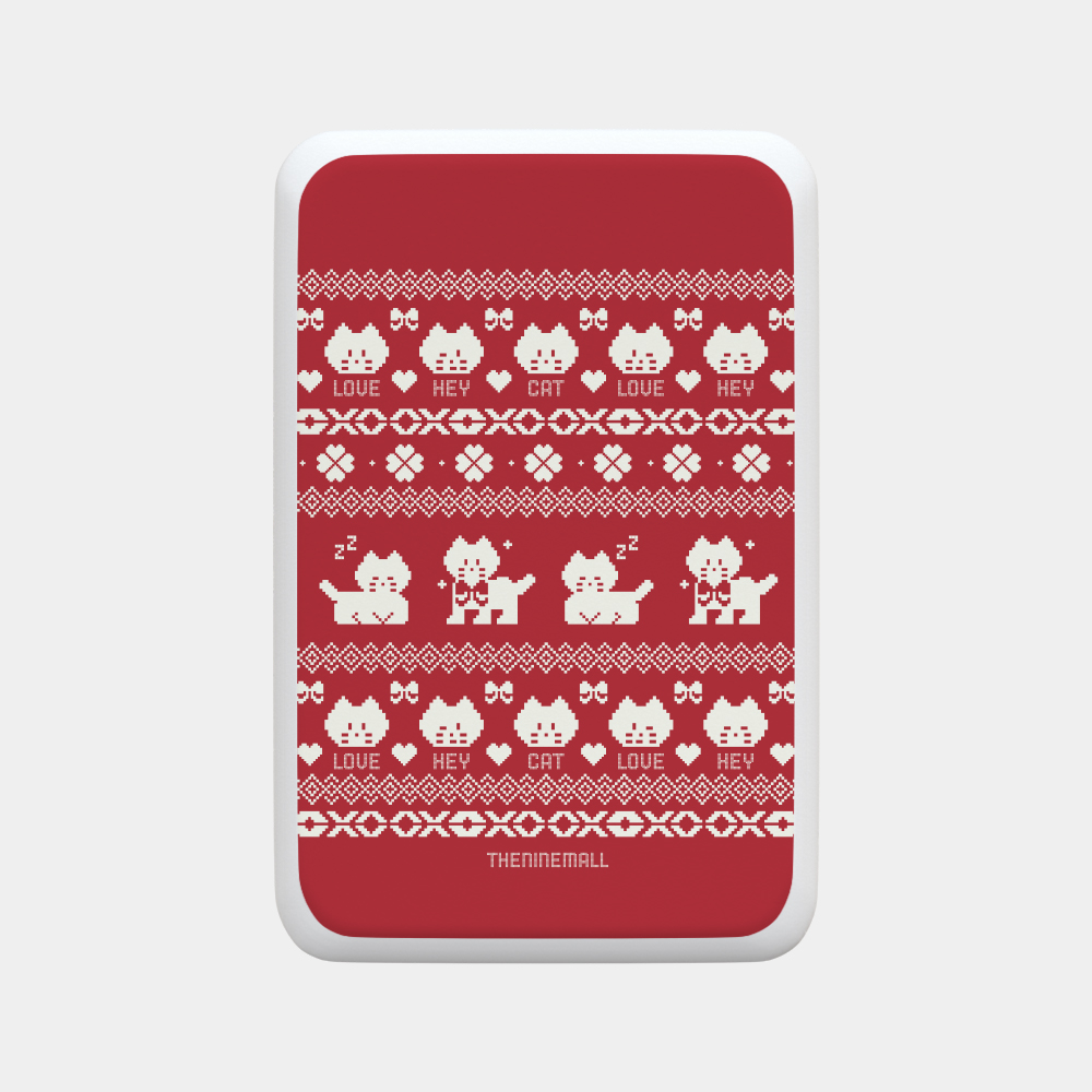 hey cat knit pattern [맥세이프 보조배터리] 0002