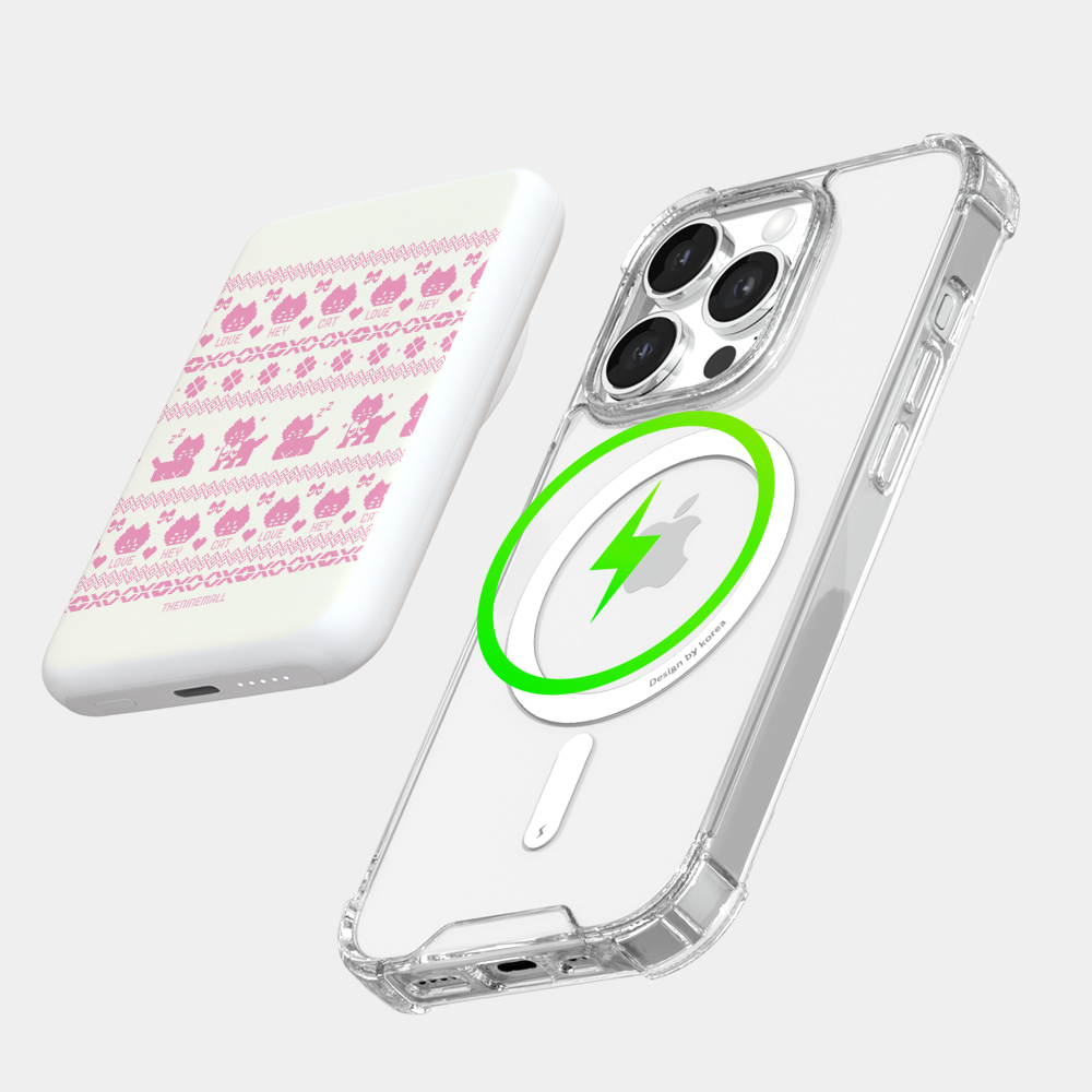 hey cat knit pattern [맥세이프 보조배터리] 0003