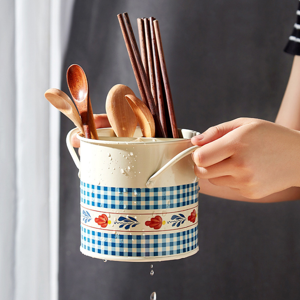 레트로 물빠짐 수저통 0004