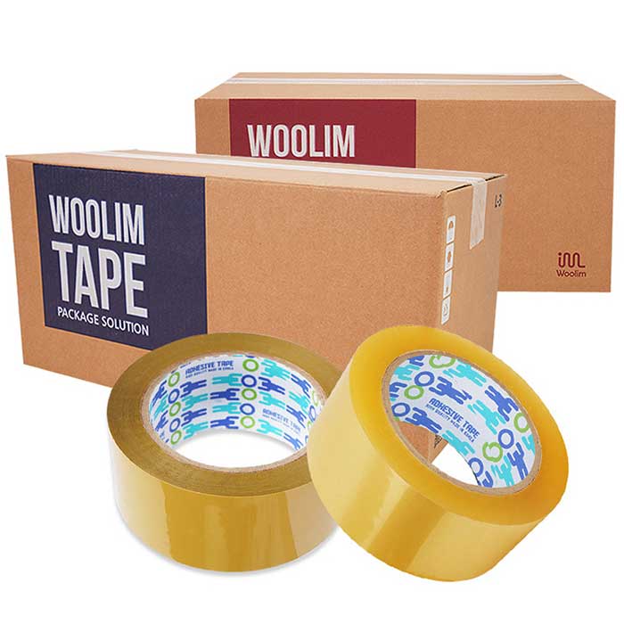 POOM | 박스포장엔 WOOLIM 경포장 투명테이프 50M 50개 1BOX 박스포장엔 WOOLIM 경포장 투명테이프 50M 50개 1BOX
