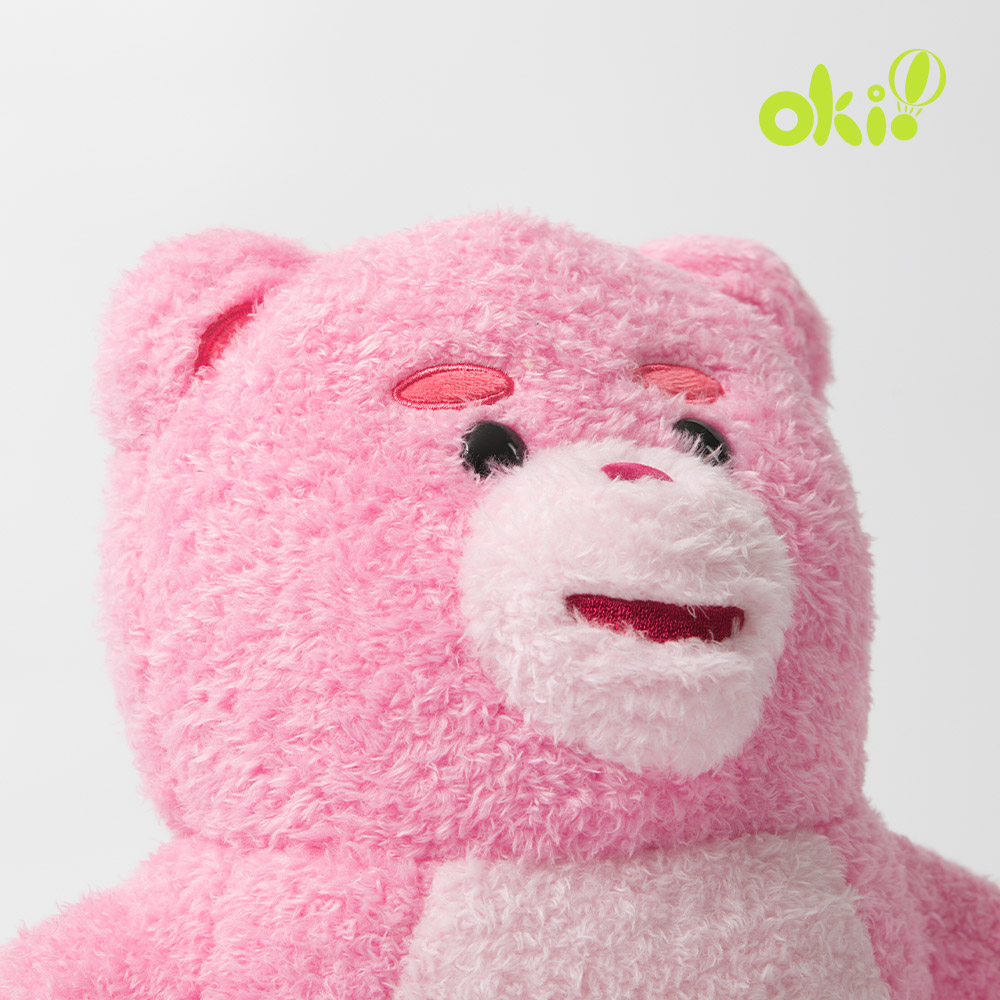 오키오 핑크곰 벨리곰인형 뽀글이 인형 30cm 0003