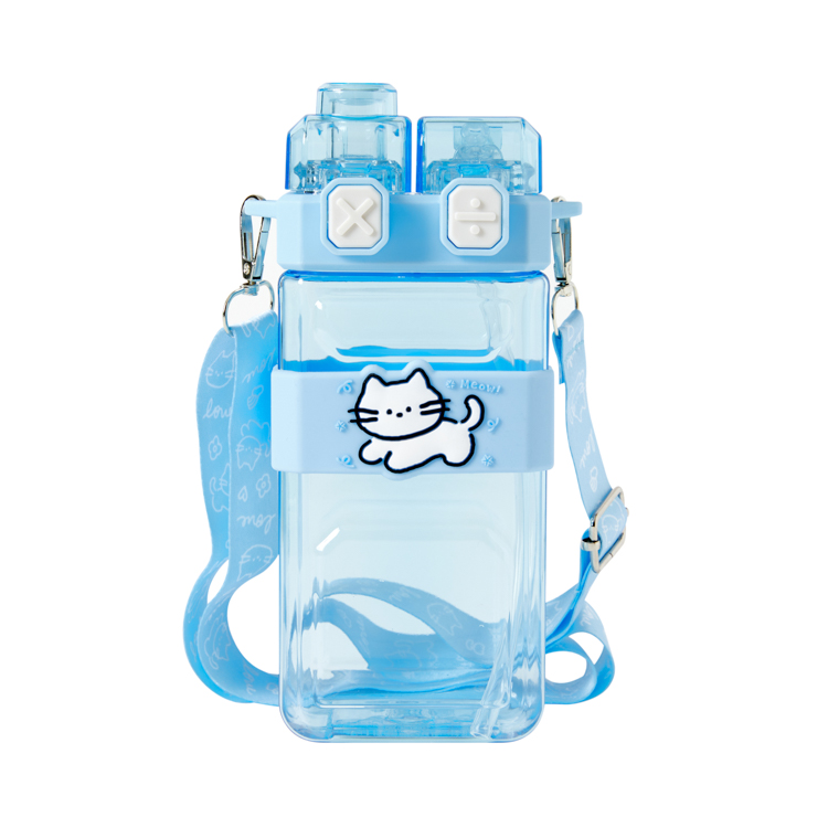 사각 빨대 물통 냥이 블루 (22005859) 0003