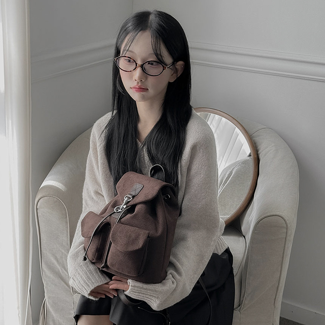 심플 스웨이드 복조리 백팩 ba-60719c 0003