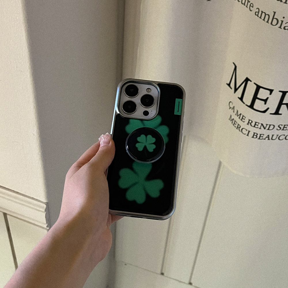 lucky clover 디자인 [실버 에폭시 범퍼케이스] 0003