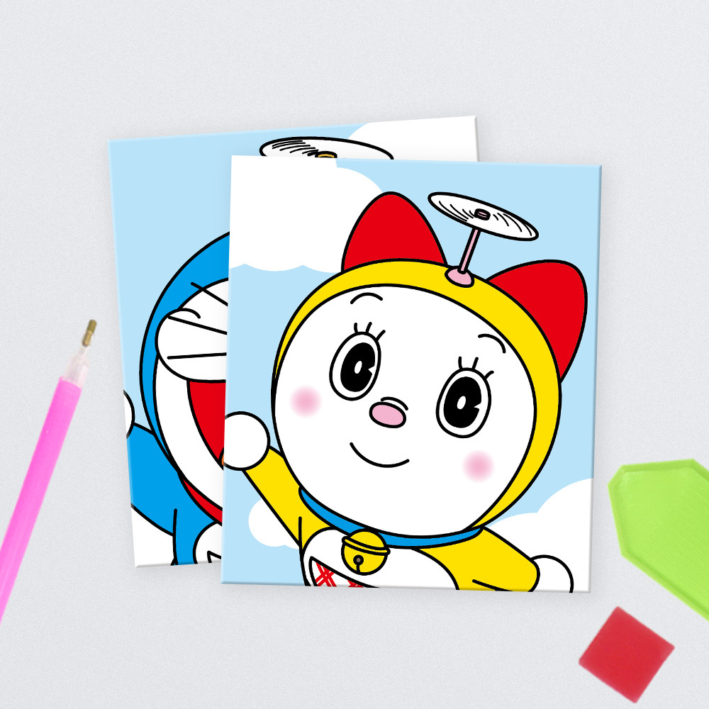 아트박스/아이러브페인팅 DIY스티커형 보석십자수 9.5x11cm 도라에몽&도라미