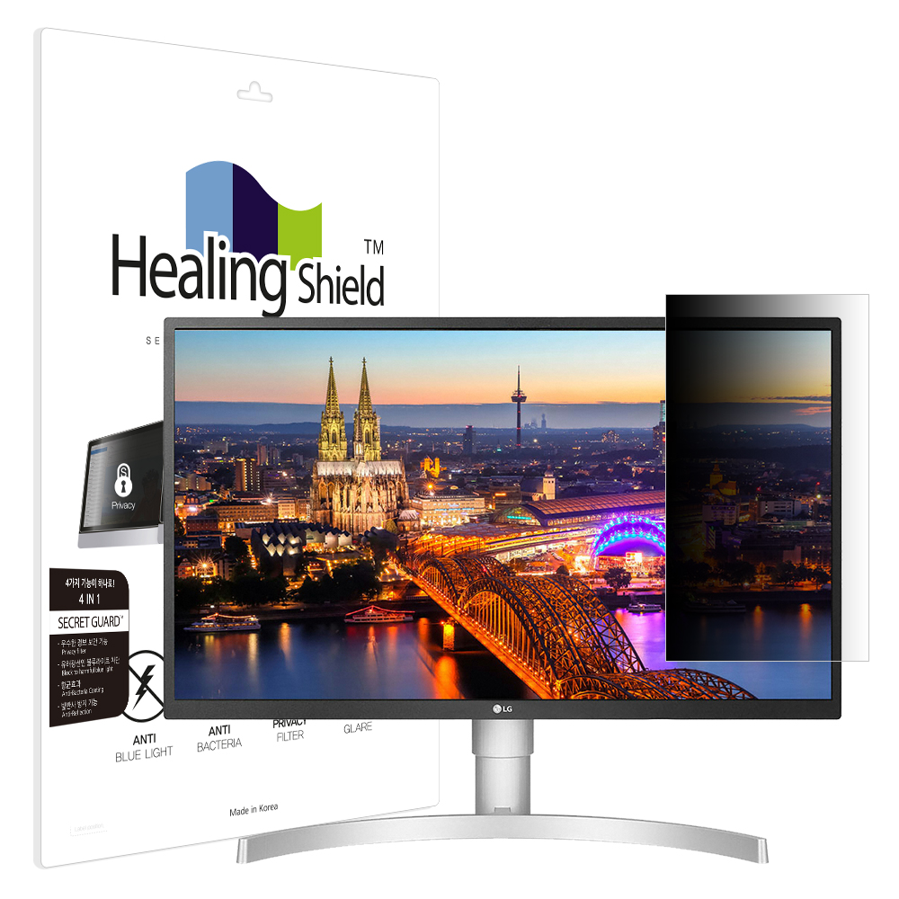 ㈜폰트리 힐링쉴드 LG 울트라HD <b>27UL550</b> SNS 메신저 사이드 보안필름