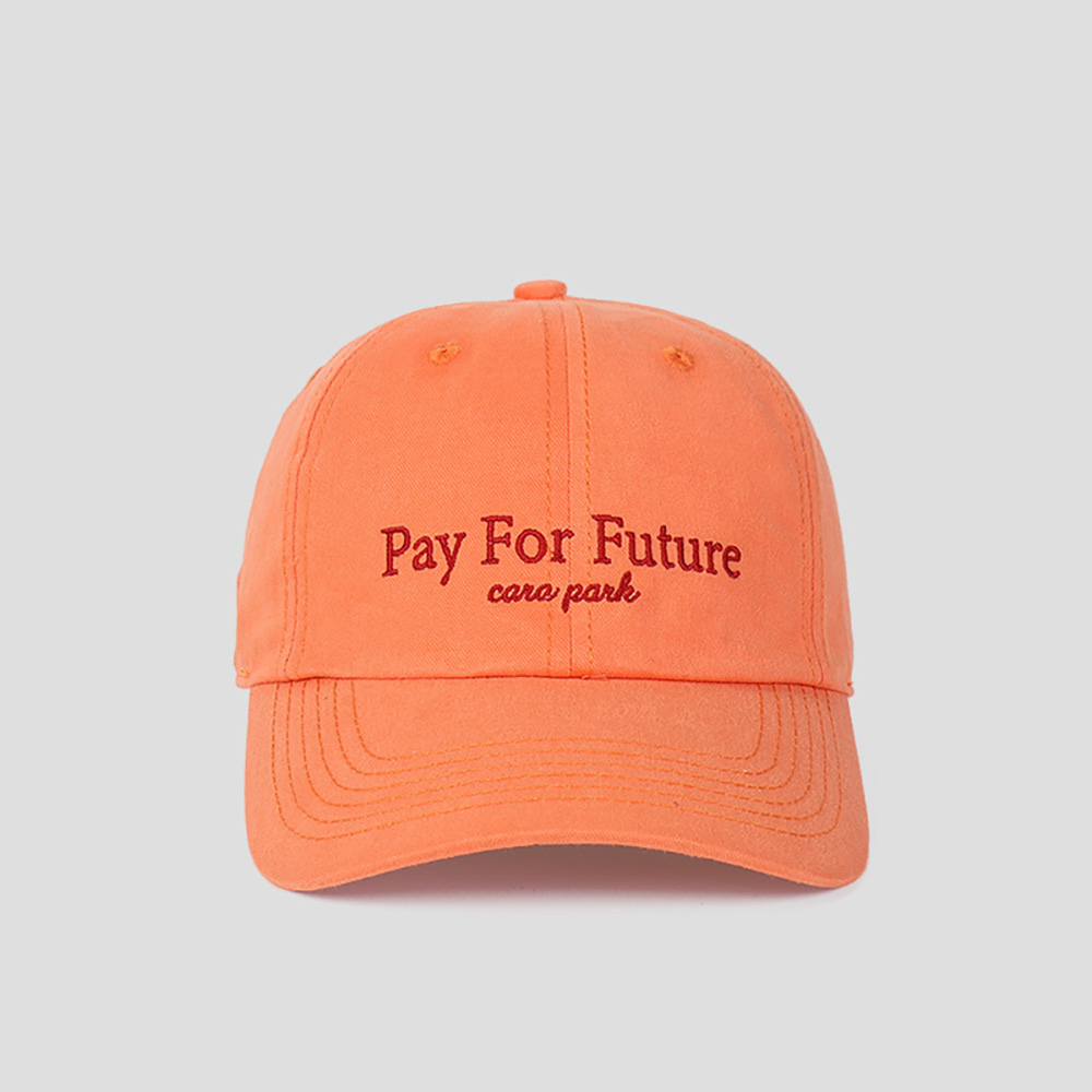 온더모먼트 PAY FOR FUTURE 워싱 볼캡 C2 오렌지