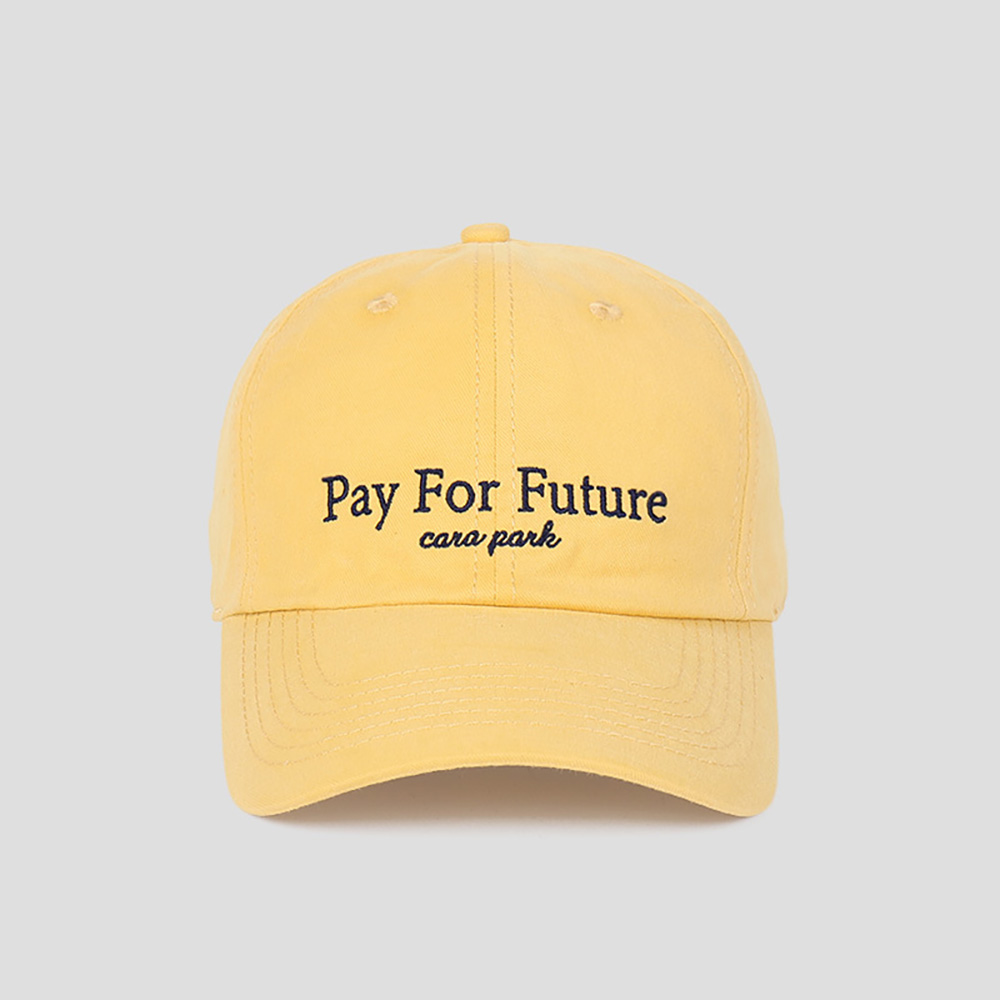 온더모먼트 PAY FOR FUTURE 워싱 볼캡 C1 옐로우