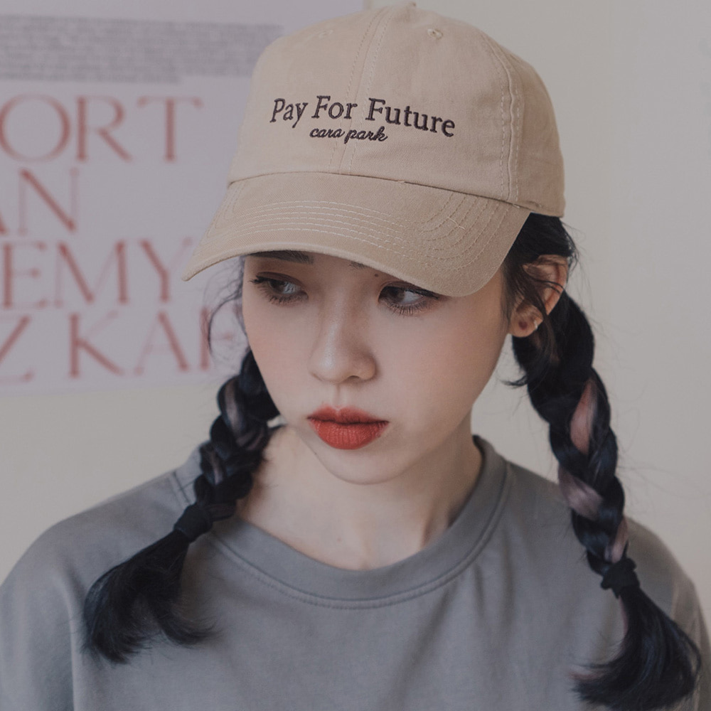 온더모먼트 PAY FOR FUTURE 워싱 볼캡 C1 옐로우 0004