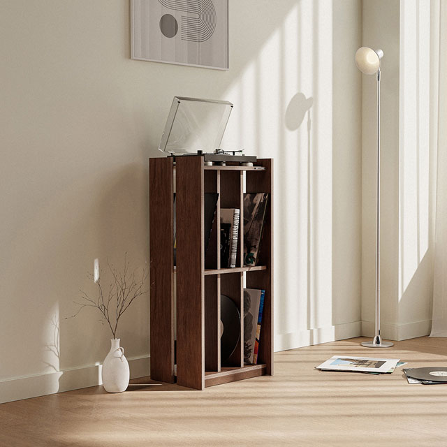 원목 수납장 LP 정리 북선반 서재 책꽂이 선반장 0002