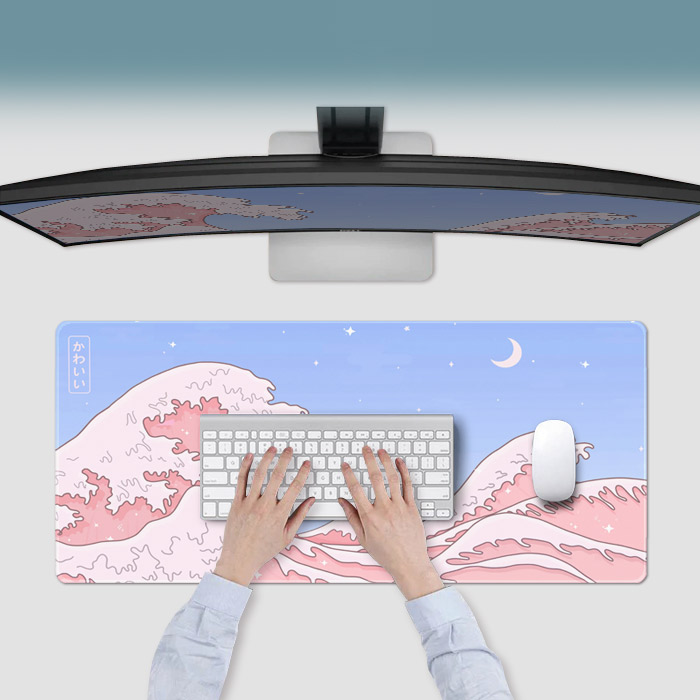 아트박스/모두의팩토리 가나가와 해변의 높은 파도 마우스장패드 L(800x300x4mm)