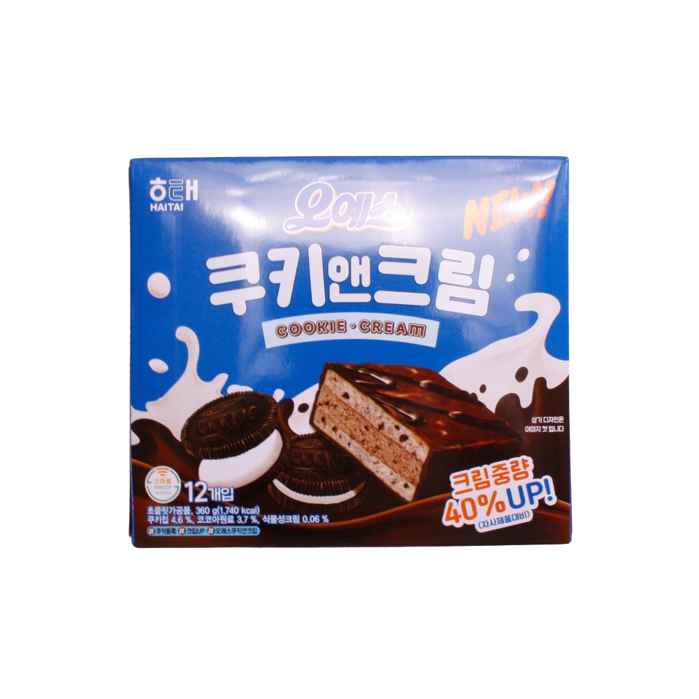 과자마켓 해태 오예스 쿠키앤크림 12P 360gX3개