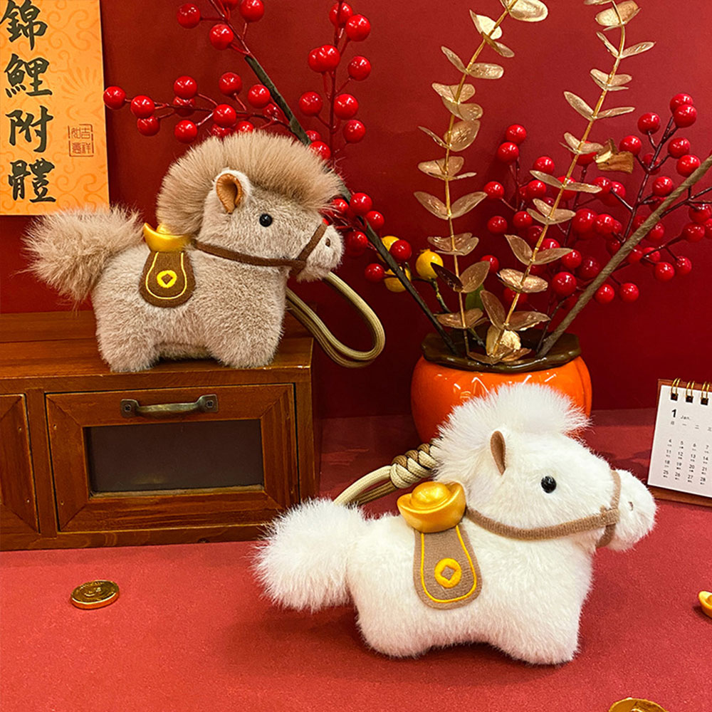 붉은말의해 말띠 조랑말 안장 인형 행운키링 0004