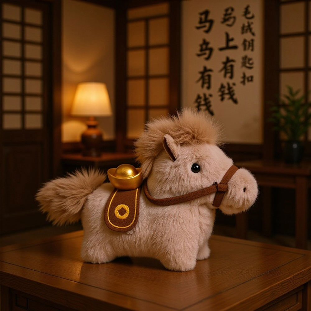 붉은말의해 말띠 조랑말 안장 인형 행운키링 0007