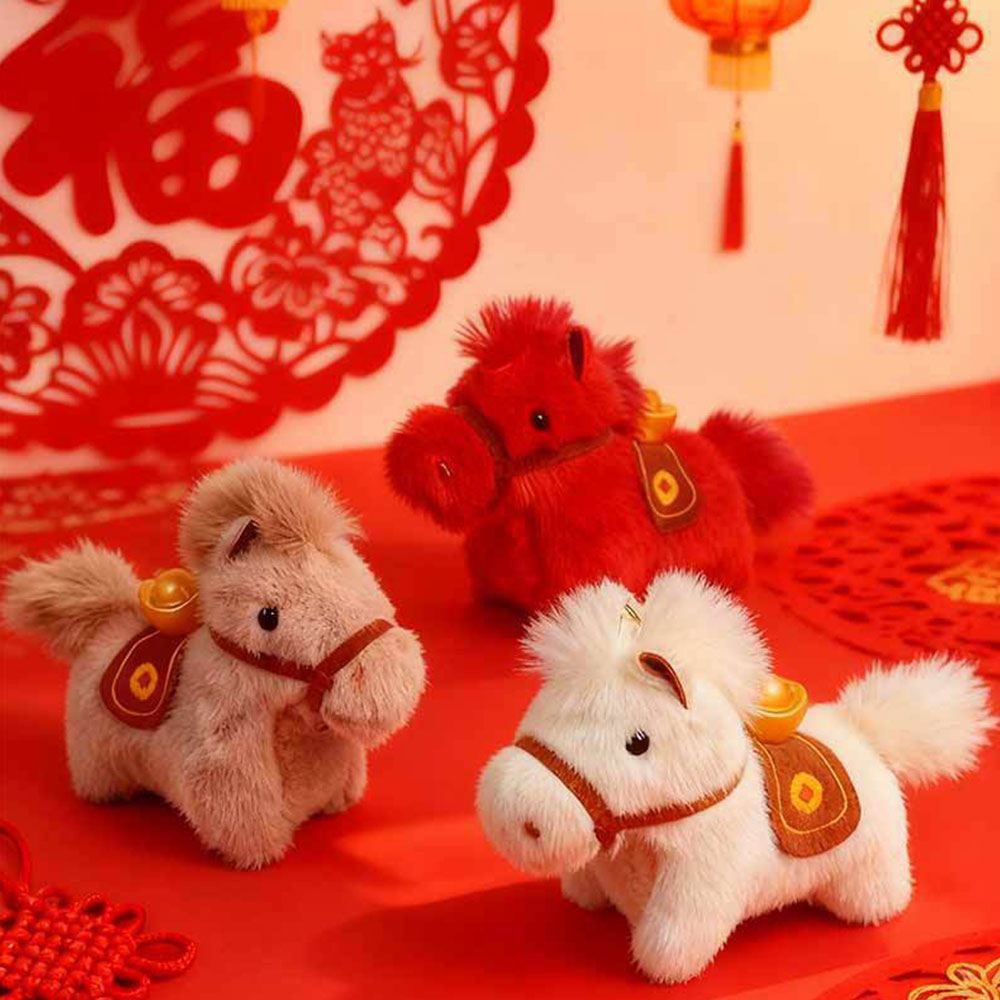 붉은말의해 말띠 조랑말 안장 인형 행운키링 0008