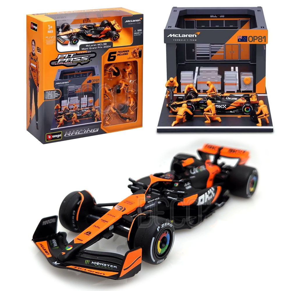 브라고 F1 레이싱 피트 정비소 맥라렌 MCL38 오스카 피아스트