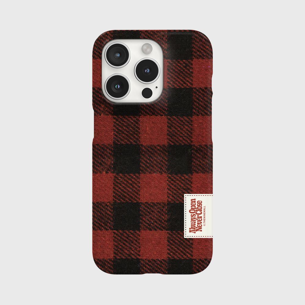 플러피 체크 라벨 [하드 폰케이스]