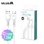 아트박스/오너클랜 밸류엠 C타입 데이터 케이블 1.2M (WB70645)
