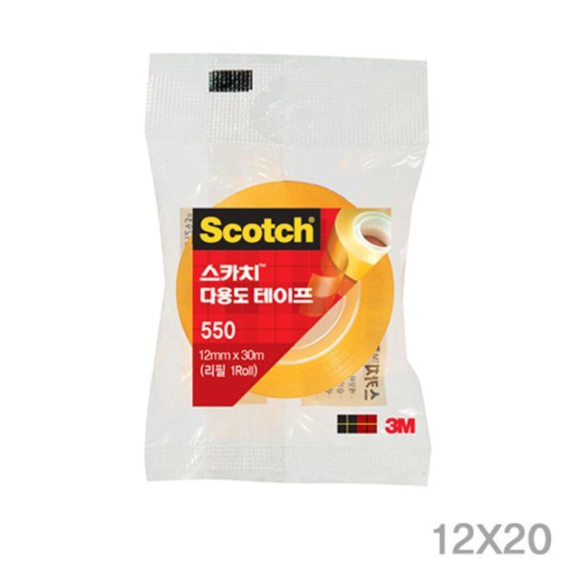 아트박스/문구앤토이스 스카치 다용도 테이프 550 리필(12mmX20m)_12개 1세트
