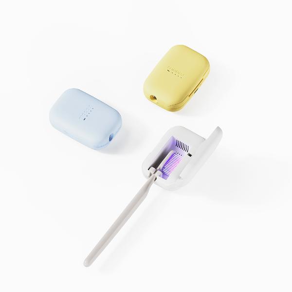 오피스큐 바람 건조 온열 UV 휴대용 칫솔 살균기 화이트 MTS2