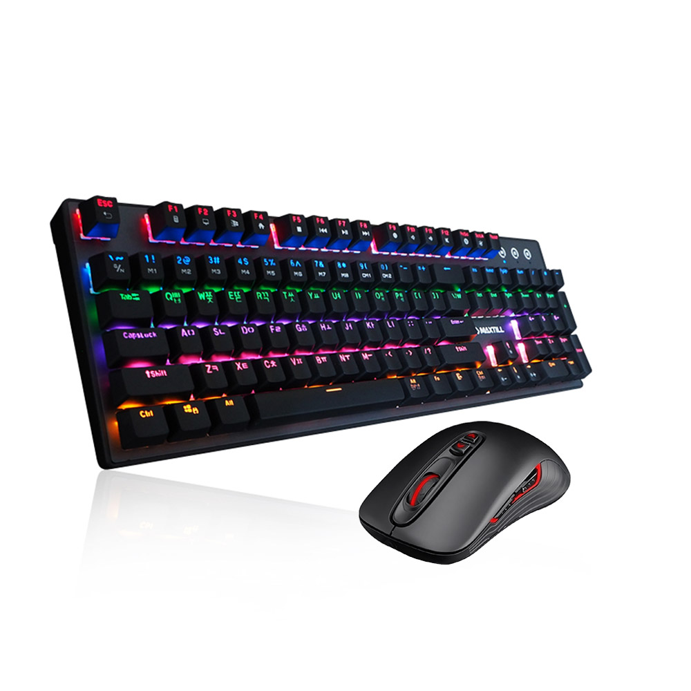 POOM | 맥스틸 게이밍 패키지 TRON G610K V2+TRON G100 유선 키보드