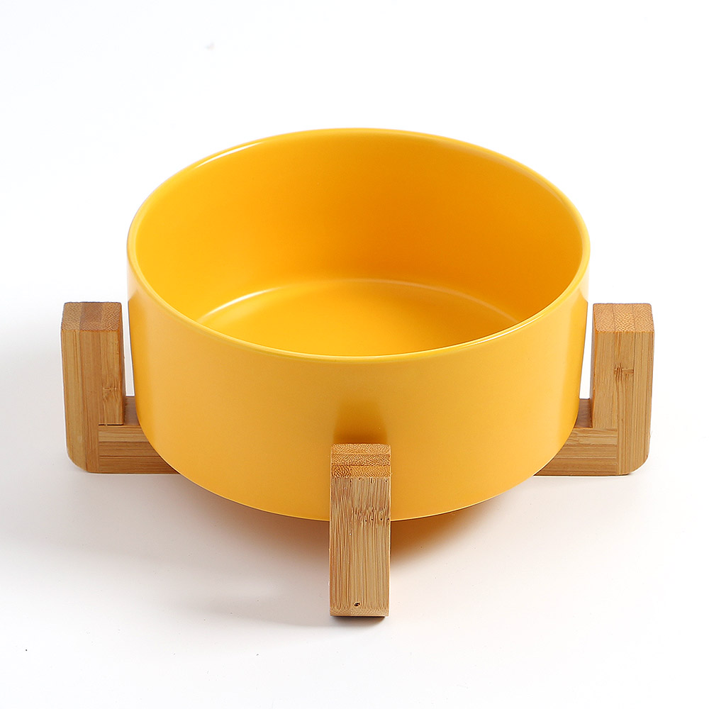우드받침 도자기식기(16cm) 고양이밥그릇 0004
