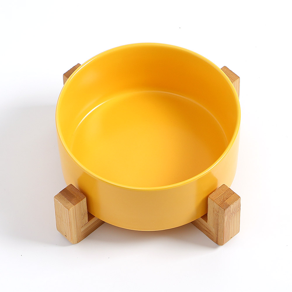 우드받침 도자기식기(16cm) 고양이밥그릇 0005