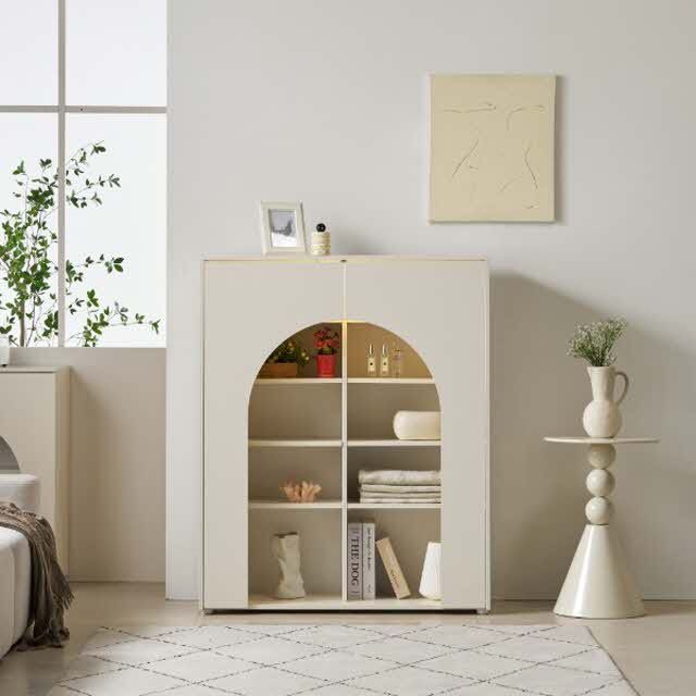 높은 아치형 장식 선반장 LED조명포함 1000