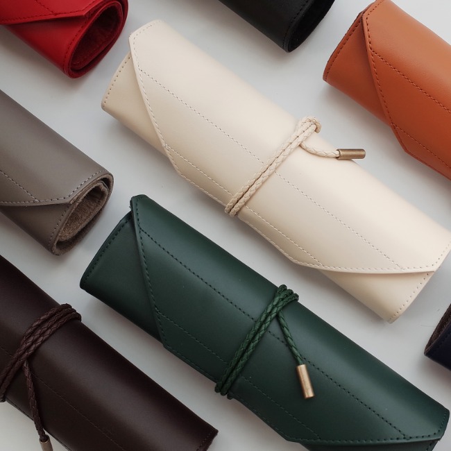 컨트롤9 오리진 시그니처 천연가죽 롤 두루마리 필통